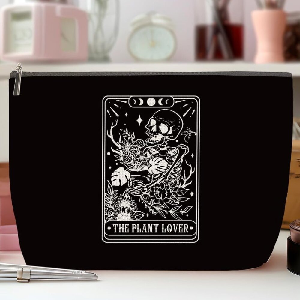 THE PLANT LOVER Tarot Card Fabric Zipper XLARGE Makeup School Storage Pouch NEW